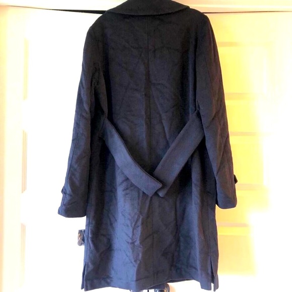NWT Designer DEREK LAM 10 CROSBY Single Breast Navy Wool Blend Coat L MSRP $895 - Picture 3 of 5